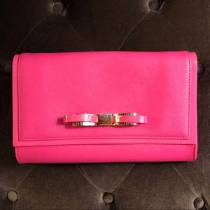 Ted Baker Neon Pink Bow clutch
